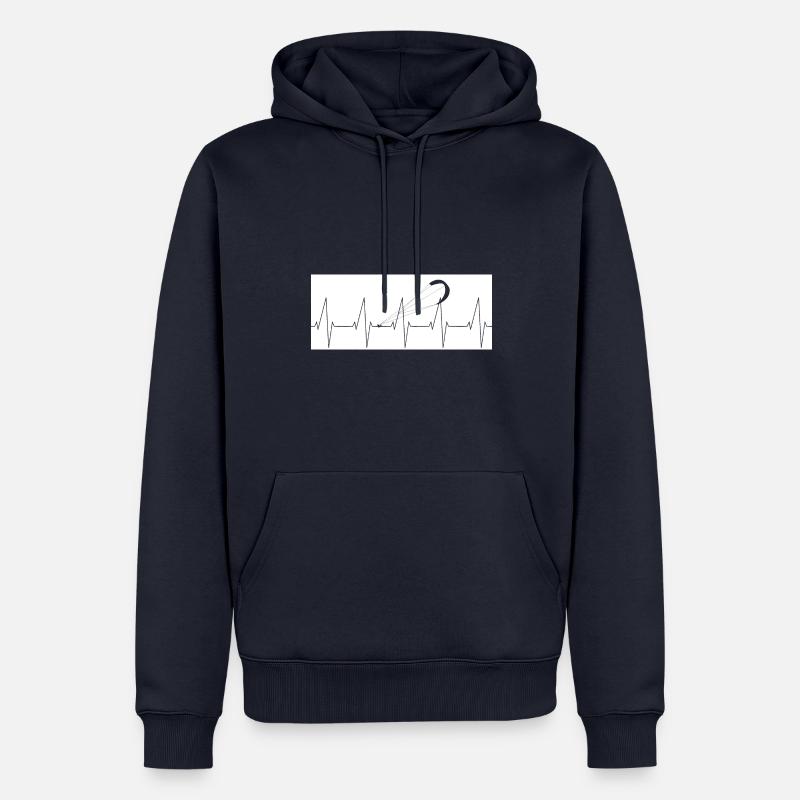 Heartbeat Kitesurf Cascade kite surf - Sweat à capuche Premium bio Homme - bleu marine
