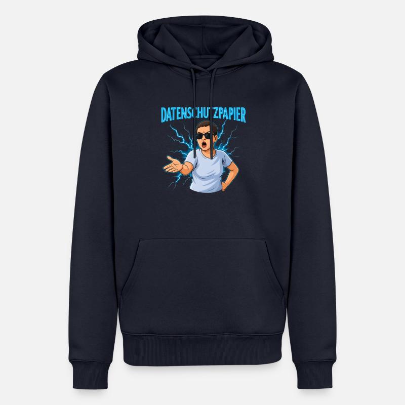 Datenschutzpapier – Satire Design - Männer Premium Bio Hoodie - Navy