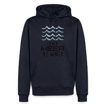 LIEBER MEER - Männer Premium Bio Hoodie - Navy - Vorne - Nico (187cm)