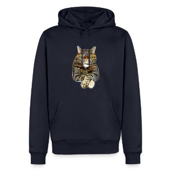 chat chat gxp comme un art de vecteur de patron - Sweat à capuche Premium bio Homme - bleu marine - Devant - Nico (187cm)