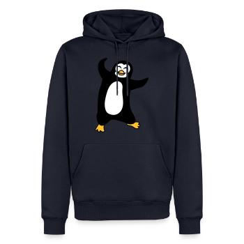 pinguin tanzen gluecklich froehlich vogel springen - Männer Premium Bio Hoodie - Navy - Vorne - Nico (187cm)