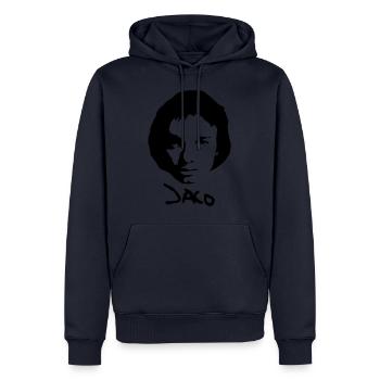 Jaco - Men’s Premium Organic Hoodie - navy - Front - Nico (187cm)