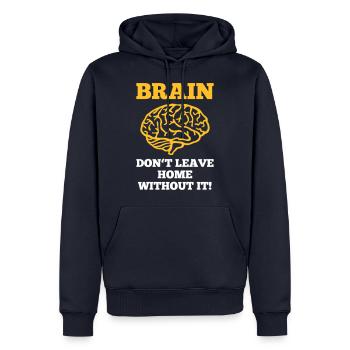 Gehirn - Männer Premium Bio Hoodie - Navy - Vorne - Nico (187cm)