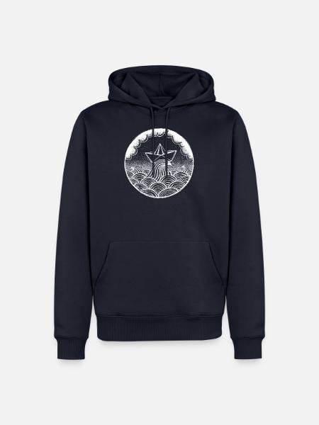 Papierschiff - Männer Premium Bio Hoodie - Navy