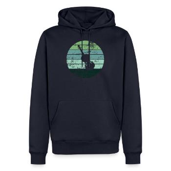 Violoncelle - Sweat à capuche Premium bio Homme - bleu marine - Devant - Nico (187cm)