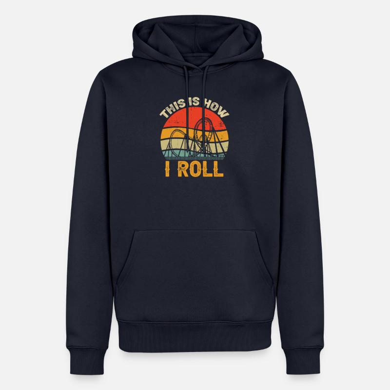 Freizeitpark Kirmes Roller Coaster Achterbahn - Männer Premium Bio Hoodie - Navy