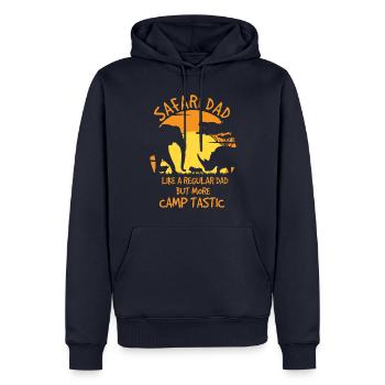 Safari Papa - Sweat à capuche Premium bio Homme - bleu marine - Devant - Nico (187cm)