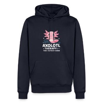Poisson axolotl - Sweat à capuche Premium bio Homme - bleu marine - Devant - Nico (187cm)