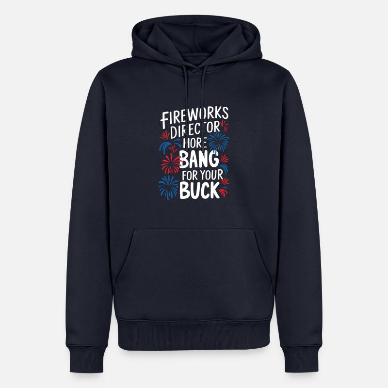 Pyrotechnie Feux d’artifice Pyrotechnie - Sweat à capuche Premium bio Homme - bleu marine