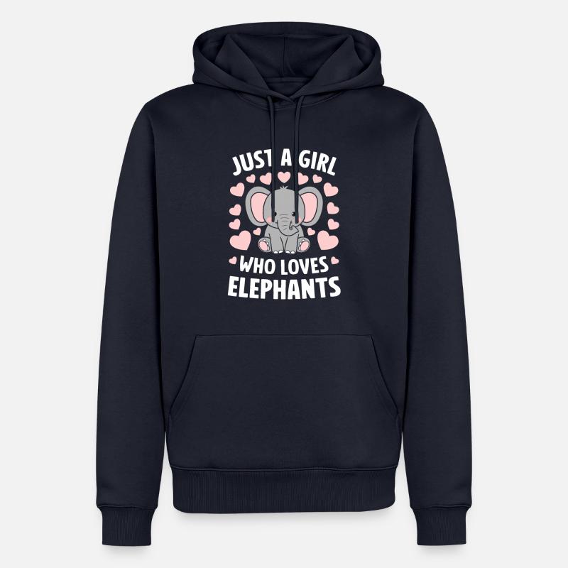 Éléphant Animal Éléphants Zoo - Sweat à capuche Premium bio Homme - bleu marine