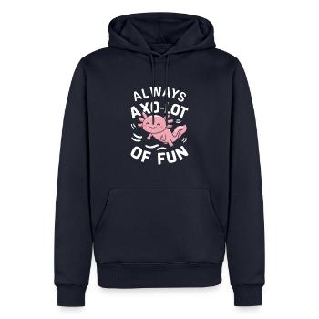 Poisson axolotl - Sweat à capuche Premium bio Homme - bleu marine - Devant - Nico (187cm)