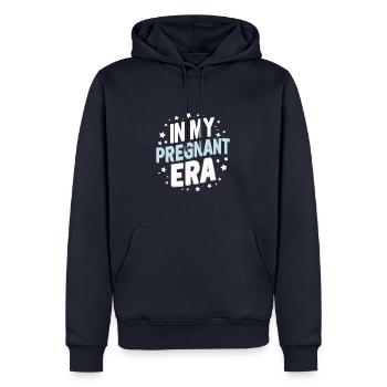 Grossesse Grossesse Accouchement - Sweat à capuche Premium bio Homme - bleu marine - Devant - Nico (187cm)