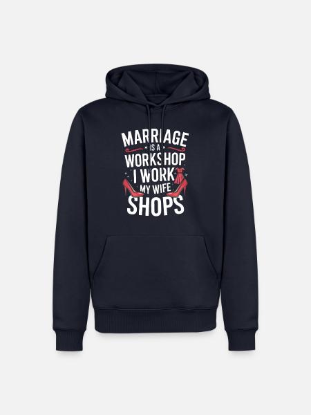 Mari, Conjoint, Famille, Mariage - Sweat à capuche Premium bio Homme - bleu marine
