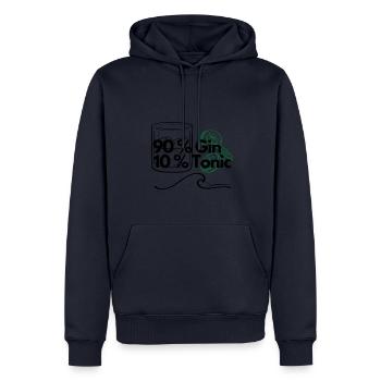 90%Gin - Männer Premium Bio Hoodie - Navy - Vorne - Nico (187cm)