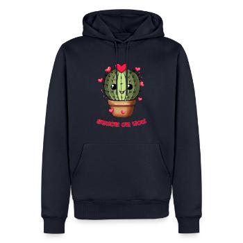 Kaktus Love Stuck on you - Sweat à capuche Premium bio Homme - bleu marine - Devant - Nico (187cm)
