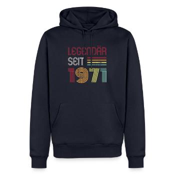 Legendär Seit 1971 Jahr Retro 71er Jahrgang - Männer Premium Bio Hoodie - Navy - Vorne - Nico (187cm)