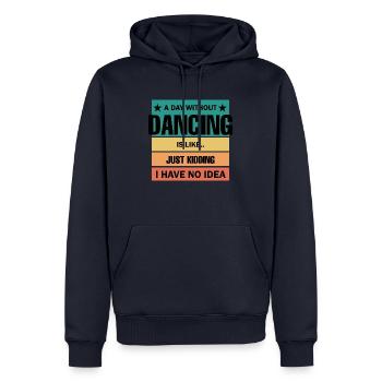Danse Musique de danse - Sweat à capuche Premium bio Homme - bleu marine - Devant - Nico (187cm)