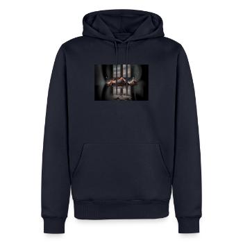 Surreale Welten - Männer Premium Bio Hoodie - Navy - Vorne - Nico (187cm)