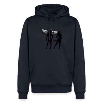 Engel Teufel Girls - Männer Premium Bio Hoodie - Navy - Vorne - Nico (187cm)