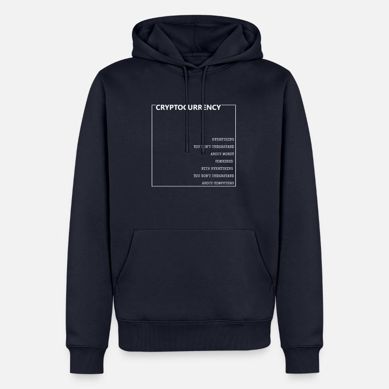 Cryptocurrency Description Funny white - Männer Premium Bio Hoodie - Navy