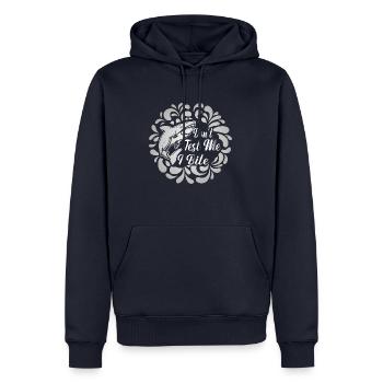 Don't Test Me I Bite Funny Shark Shirt Shark Lover - Men’s Premium Organic Hoodie - navy - Front - Nico (187cm)