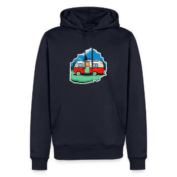vintage camper car - Männer Premium Bio Hoodie - Navy - Vorne - Nico (187cm)