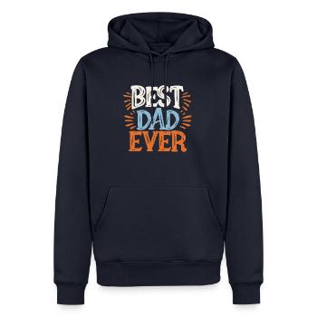 Best dad ever - Sweat à capuche Premium bio Homme - bleu marine - Devant - Nico (187cm)