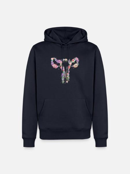 Uterus Blumen - Männer Premium Bio Hoodie - Navy