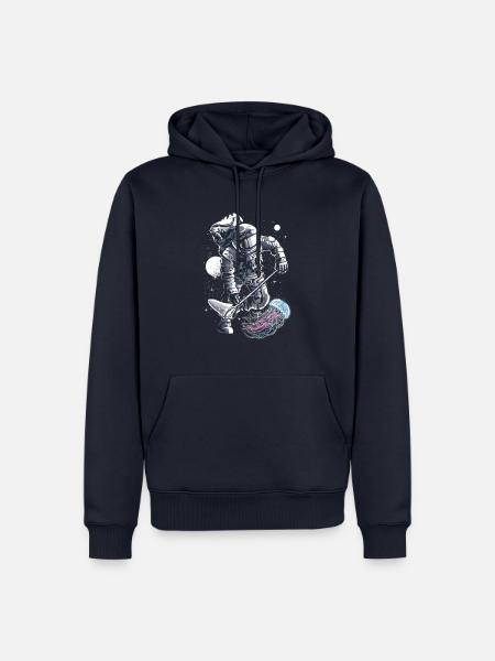 Austronaut Fisher - Männer Premium Bio Hoodie - Navy