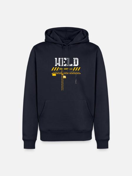 Held Der Baustelle - Männer Premium Bio Hoodie - Navy