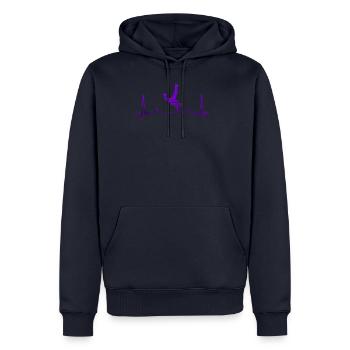 Rythme cardiaque de breakdance - Sweat à capuche Premium bio Homme - bleu marine - Devant - Nico (187cm)
