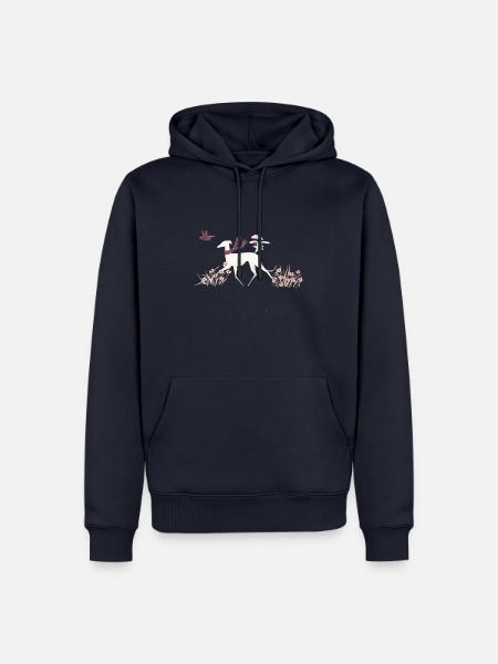 Windhund mit Freunden - Männer Premium Bio Hoodie - Navy