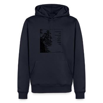 A journey of a thousand miles - Laozi - Men’s Premium Organic Hoodie - navy - Front - Nico (187cm)