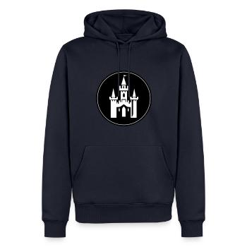 Märchenschloss Symbol Burg - Männer Premium Bio Hoodie - Navy - Vorne - Nico (187cm)