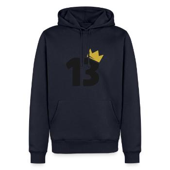 13. Geburtstag Krone 13 Jahre Zahl - Männer Premium Bio Hoodie - Navy - Vorne - Nico (187cm)