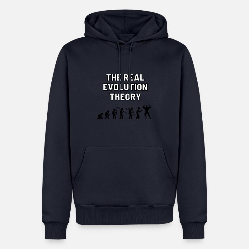 The real evolution theory - Männer Premium Bio Hoodie - Navy