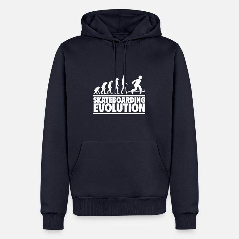 Évolution du skateboard - Sweat à capuche Premium bio Homme - bleu marine