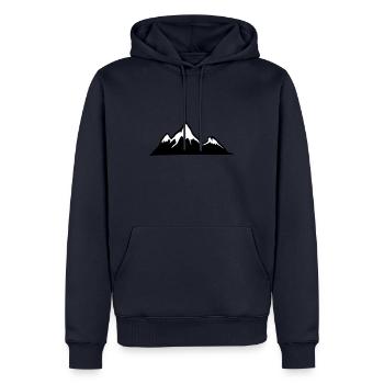 Berge, Alpen, Berg, Wandern - Männer Premium Bio Hoodie - Navy - Vorne - Nico (187cm)