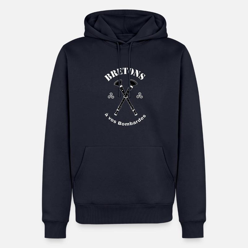 bretagne bombarde - Sweat à capuche Premium bio Homme - bleu marine