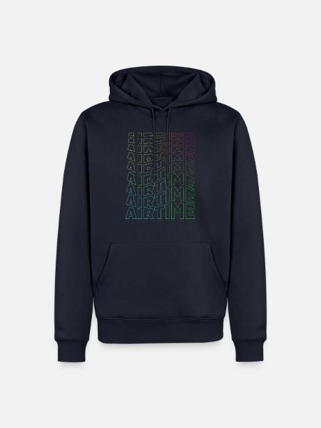 airtime textblock hollow wave rainbow - Männer Premium Bio Hoodie - Navy