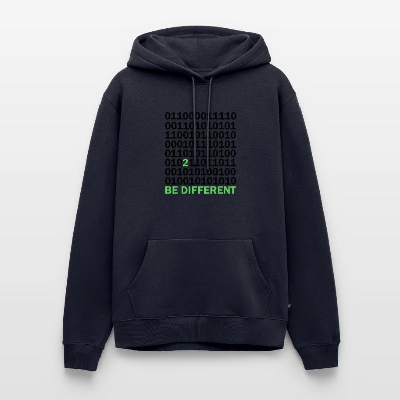 Cadeau Be Different Binary Code Nerd Sweat à capuche Premium bio Homme