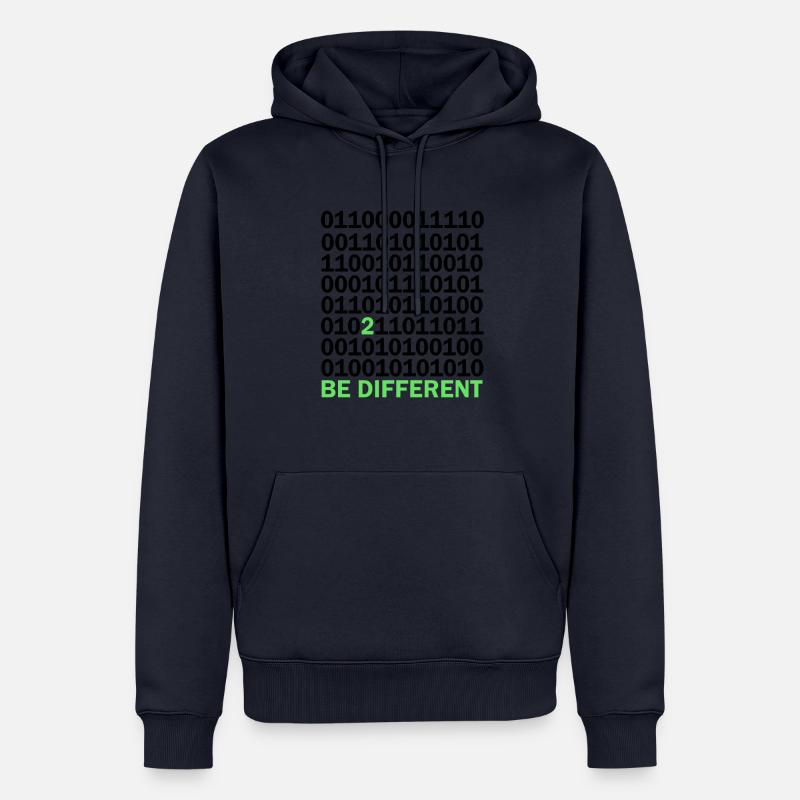 Be Different Binärcode Nerd Geschenk - Männer Premium Bio Hoodie - Navy