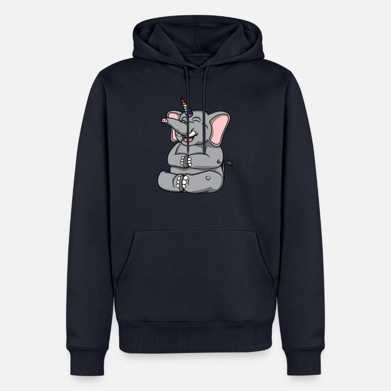 Licorne d'éléphant - Sweat à capuche Premium bio Homme - bleu marine