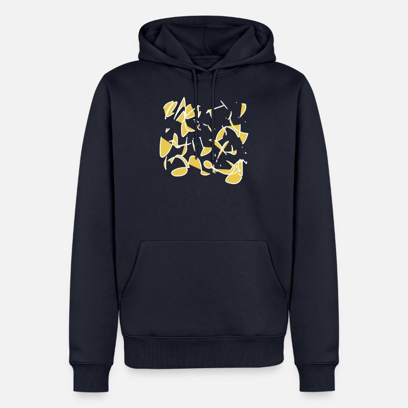 Calligraphie blanche, Kandinski, Miro - Sweat à capuche Premium bio Homme - bleu marine