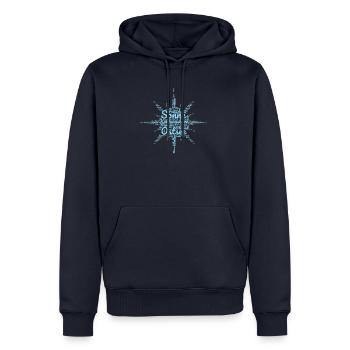 Kühlungsborn Kübo mot cloud sun - Sweat à capuche Premium bio Homme - bleu marine - Devant - Nico (187cm)