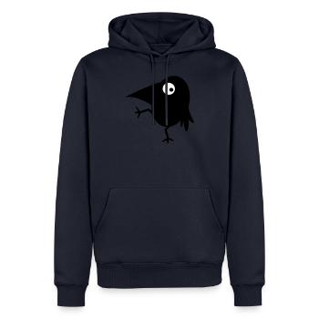 Drôle corbeau c - Sweat à capuche Premium bio Homme - bleu marine - Devant - Nico (187cm)
