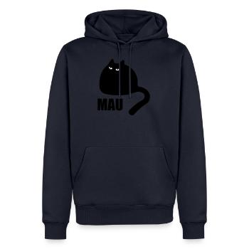 FLUFFY CAT MAU - Männer Premium Bio Hoodie - Navy - Vorne - Nico (187cm)