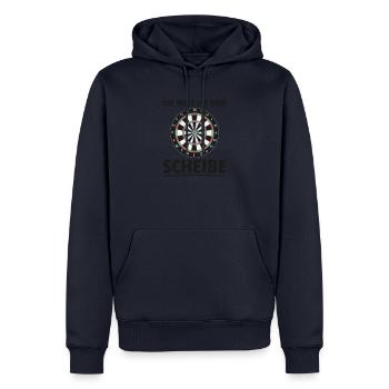 Die Welt Ist Eine Scheibe Darts Sprüche Dartboard - Männer Premium Bio Hoodie - Navy - Vorne - Nico (187cm)