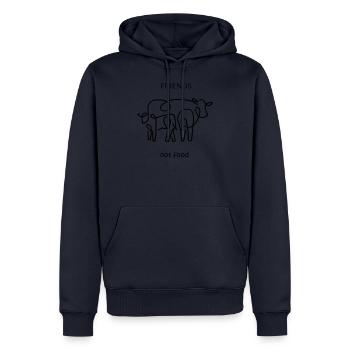 Friends not food / Vegan / Line Art - Männer Premium Bio Hoodie - Navy - Vorne - Nico (187cm)