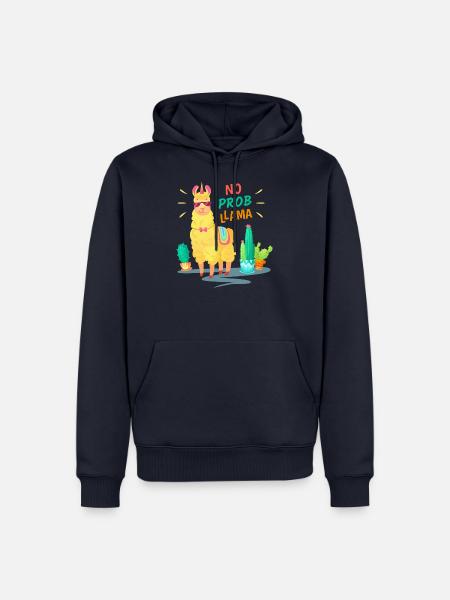 No Problama, funny animal - Männer Premium Bio Hoodie - Navy